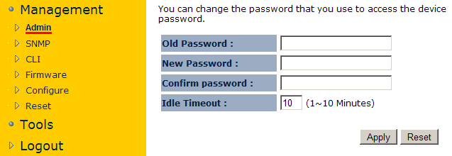 в поле Old Password введіть старий пароль;   в поле New Password введіть новий пароль;   в поле Confirm Password: введіть новий пароль