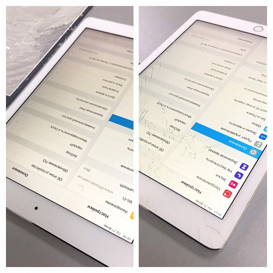 Починаючи з iPad mini 4 і до iPad Pro 2018 року планшети від Apple мають склеєний тачскрін, скло і дисплей в одну єдину деталь - Дисплейний модуль